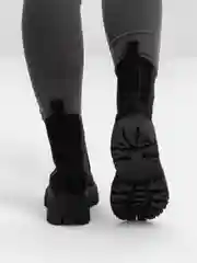 Угольный женские ботинки, челси, осенние