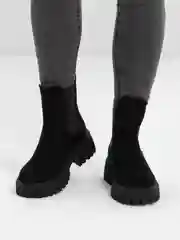 Угольный женские ботинки, челси, осенние