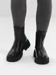 Угольный женские ботинки, челси, осенние