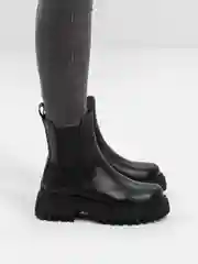 Угольный женские ботинки, челси, осенние