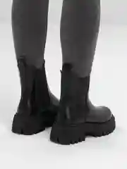 Угольный женские ботинки, челси, осенние