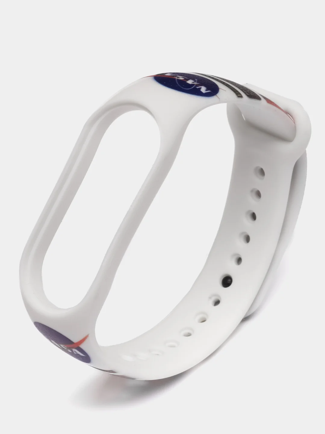 Белый силиконовый ремешок для Xiaomi Mi Band, с принтом