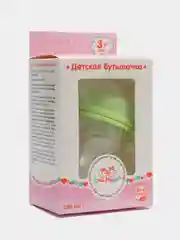 Бутылочка Рома+Машка с ручками, широким горлом, соской и дном-индикатором 180 мл зеленая