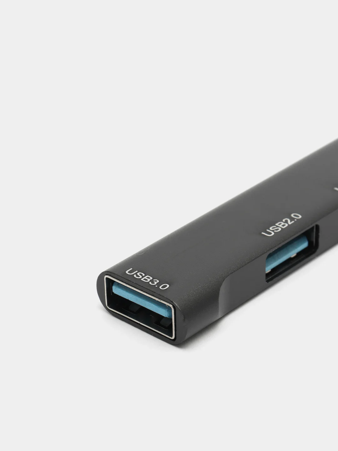 Черный usb-хаб на 4 порта, с входом USB / Type-C