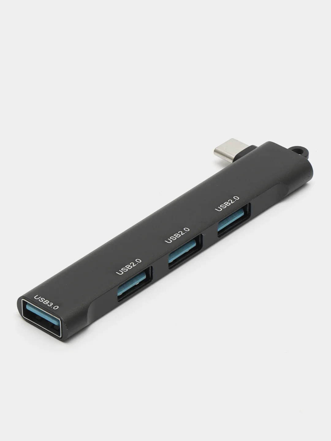Черный usb-хаб на 4 порта, с входом USB / Type-C