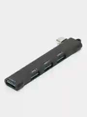 Черный usb-хаб на 4 порта, с входом USB / Type-C