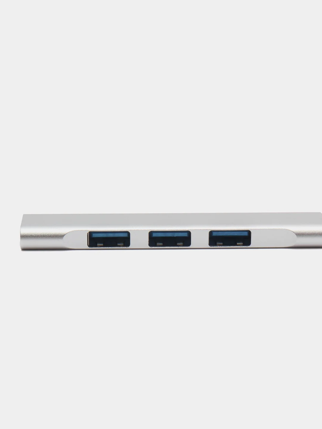 Серебряный usb-хаб на 4 порта USB, с входом USB / Type-C