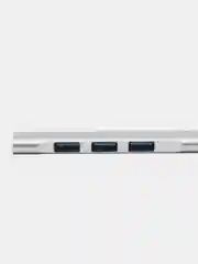 Серебряный usb-хаб на 4 порта USB, с входом USB / Type-C