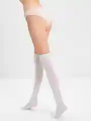Молочный гольфы-чулки в полоску