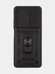 Черный чехол для Tecno Spark 10 Pro противоударный КАРТОФАН, пластиковый, с магнитом и кольцом