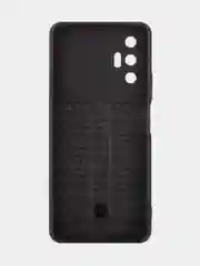 Черный чехол для Tecno Pova 3 противоударный КАРТОФАН, пластиковый, с магнитом и кольцом