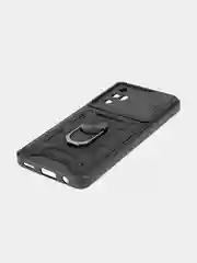 Черный чехол для Tecno Pova 3 противоударный КАРТОФАН, пластиковый, с магнитом и кольцом