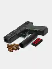 Пистолет игрушечный перезаряжаемый Glock с глушителем, оружие, подарок на 23 февраля