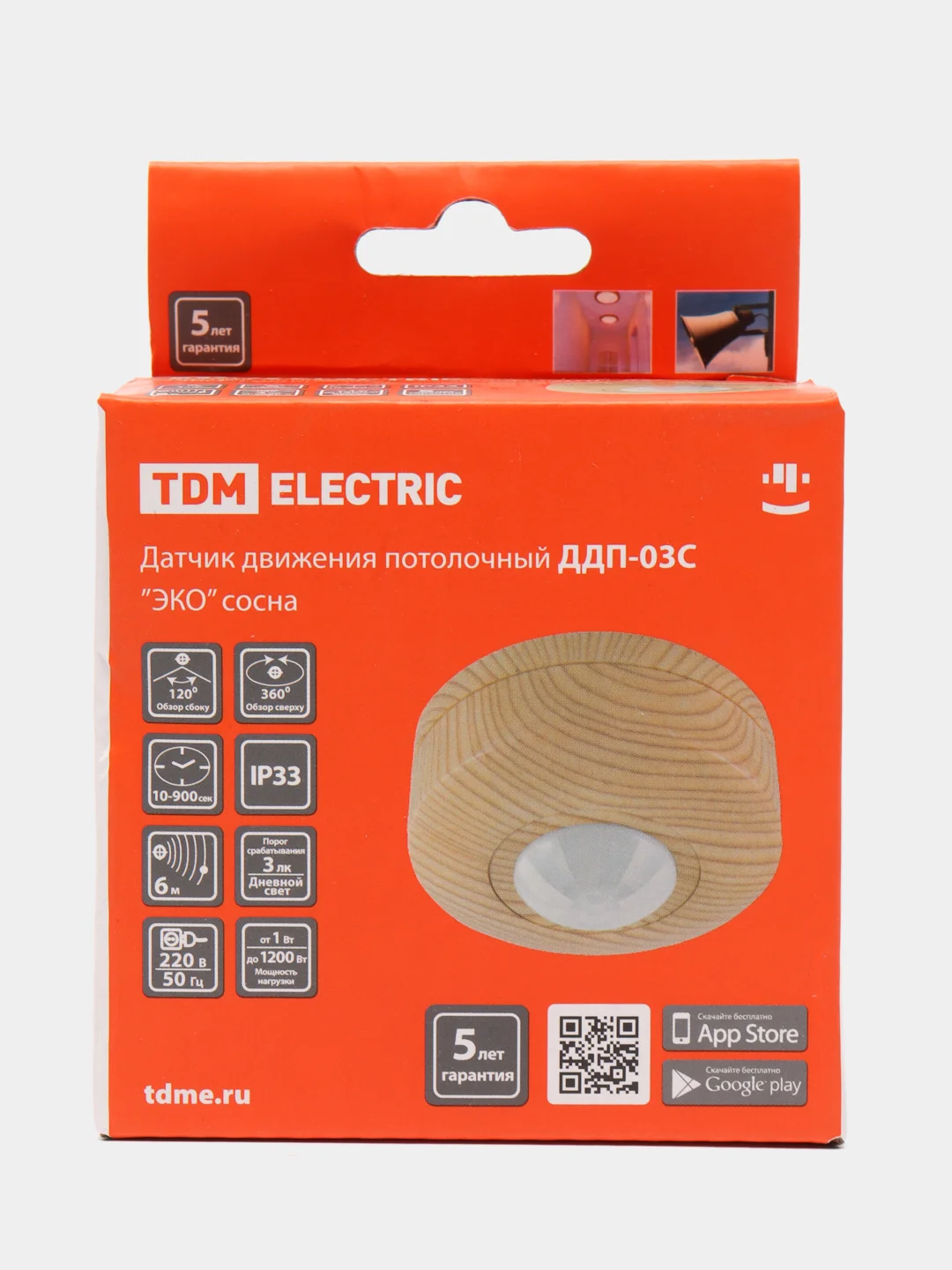 Датчик движения ДДП-03С 1200Вт "ЭКО" сосна TDM ELECTRIC