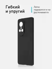 Черный чехол ROSCO для OPPO Reno 10, матовый, силиконовый, тонкий, бортик вокруг камер