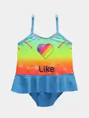 Голубой детский купальник слитный для девочек Like
