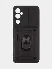 Черный чехол для Tecno Pova Neo 2 противоударный КАРТОФАН, пластиковый, с магнитом и кольцом