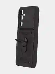 Черный чехол для Tecno Pova Neo 2 противоударный КАРТОФАН, пластиковый, с магнитом и кольцом