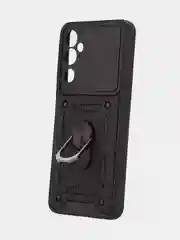 Черный чехол для Tecno Pova Neo 2 противоударный КАРТОФАН, пластиковый, с магнитом и кольцом