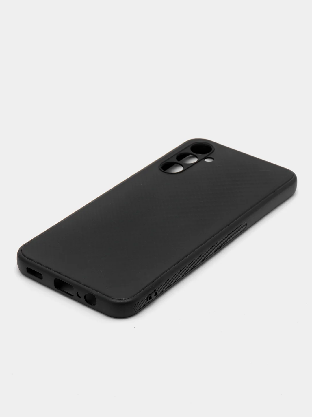 Черный чехол для Samsung Galaxy A14 / Самсунг Галакси А14, силиконовый, под карбон