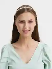 Бежевый жемчужный женский/детский ободок
