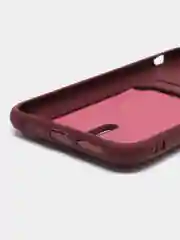 Багровый чехол силиконовый для iPhone 7/8/SE/11/12/13/14/15/Plus/Pro Max, с карманом для карты