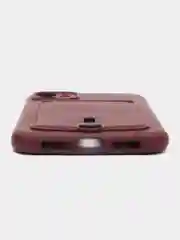 Багровый чехол силиконовый для iPhone 7/8/SE/11/12/13/14/15/Plus/Pro Max, с карманом для карты