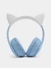 Голубой беспроводные наушники hoco W42 Cat ear, полноразмерные детские наушники