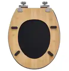 Сиденье для унитаза WIRQUIN, черный, бамбук, микролифт, коллекция Black Touch