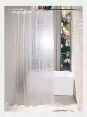 Белый штора для ванной комнаты 3D, прозрачная, с кольцами, 180 х 180 см