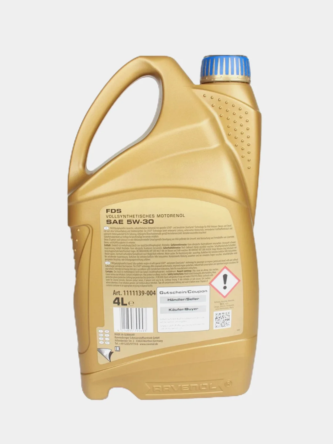 Моторное масло RAVENOL FDS 5W-30, API SL, Синтетическое