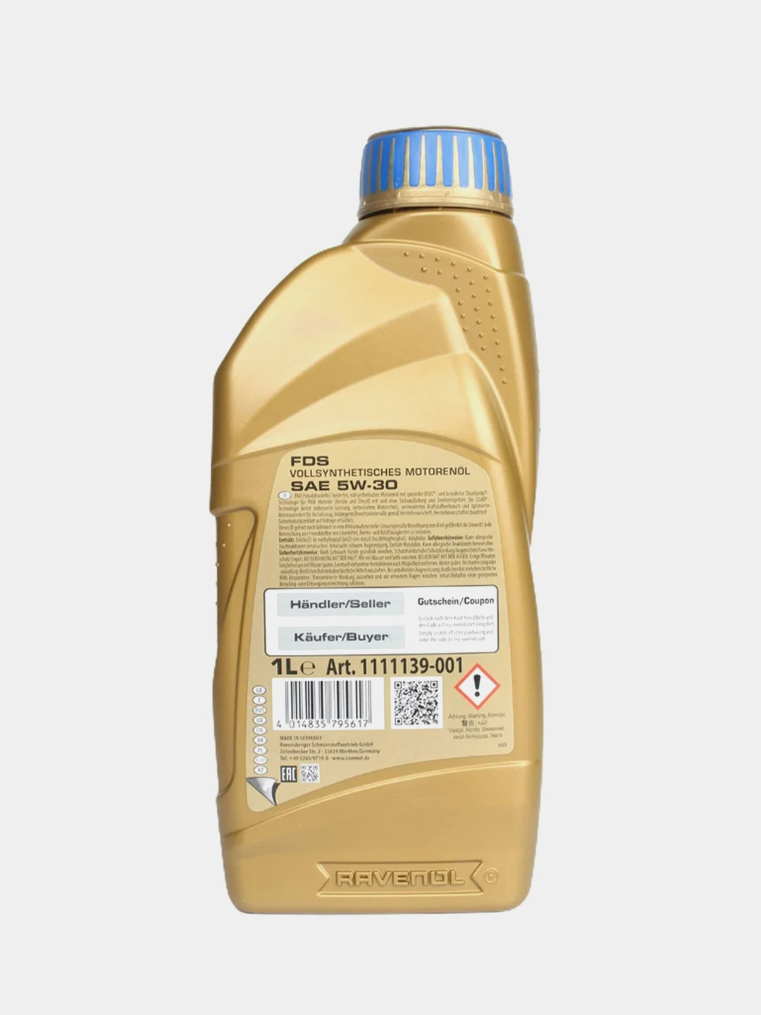 Моторное масло RAVENOL FDS 5W-30, API SL, Синтетическое