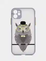 Желтый чехол для iPhone 7, 8, XR, 11 совы с защитой камеры айфон про макс с принтом