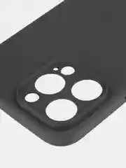 Черный чехол + стекло для iPhone 15 Pro Max силиконовый ROSCO матовый тонкий с защитой камер