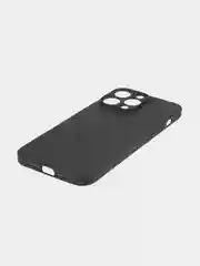 Черный чехол + стекло для iPhone 15 Pro Max силиконовый ROSCO матовый тонкий с защитой камер