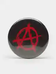 Черный значок "Анархия", 25 мм