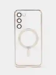 Серебряный чехол для Samsung S23 Plus, S23, S22 Plus, S22 Ultra MagSafe, накладка c защитой камеры