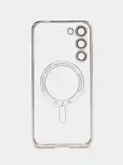 Серебряный чехол для Samsung S23 Plus, S23, S22 Plus, S22 Ultra MagSafe, накладка c защитой камеры