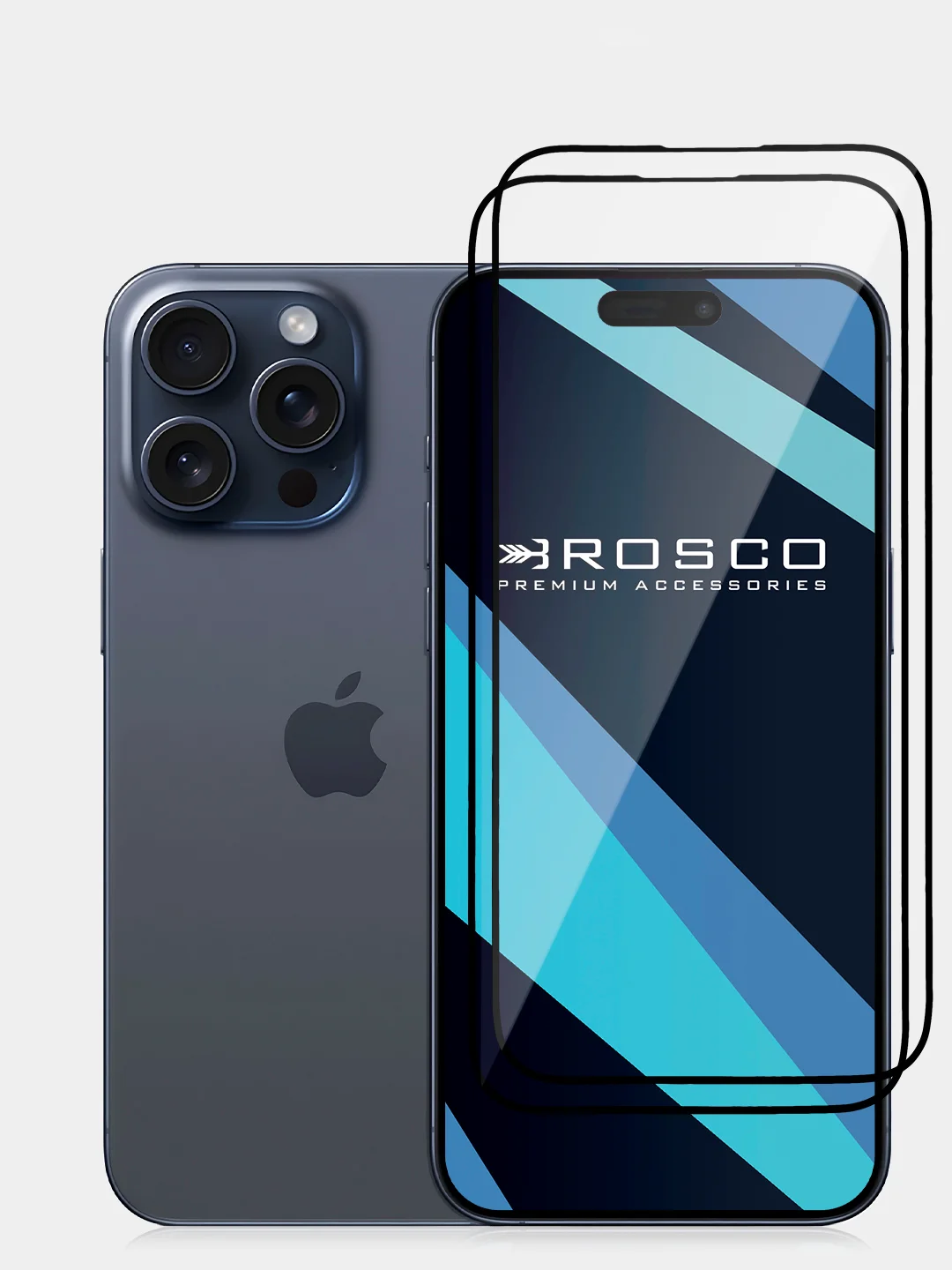 Белый 1-2 шт стекло для iPhone 15 Pro Max защитное ROSCO олеофобное покрытие, матовое, антишпион