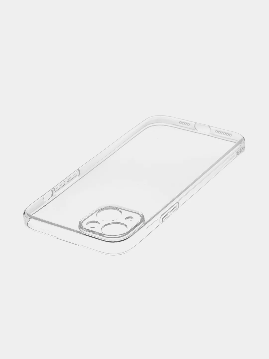 Прозрачный чехол + стекло для iPhone 15 Plus силиконовый ROSCO прозрачный с бортиком- защитой камер