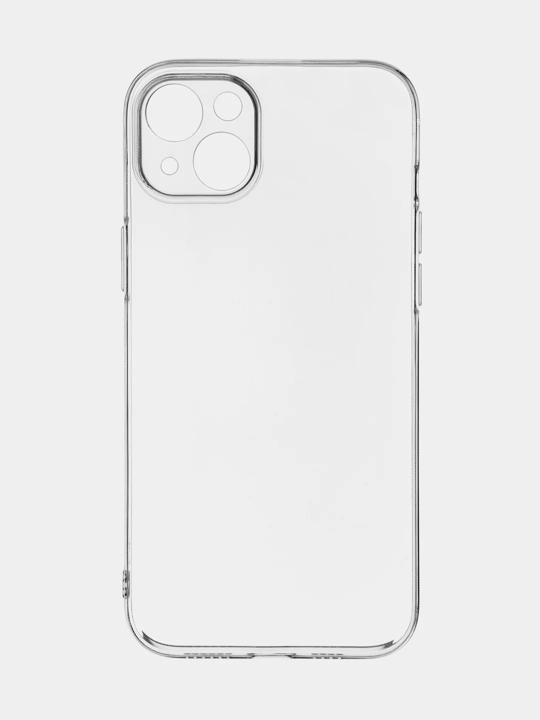 Прозрачный чехол + стекло для iPhone 15 Plus силиконовый ROSCO прозрачный с бортиком- защитой камер