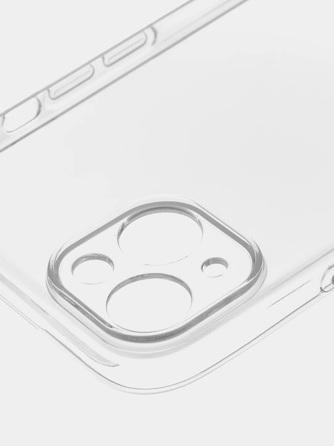 Прозрачный чехол + стекло для iPhone 15 Plus силиконовый ROSCO прозрачный с бортиком- защитой камер