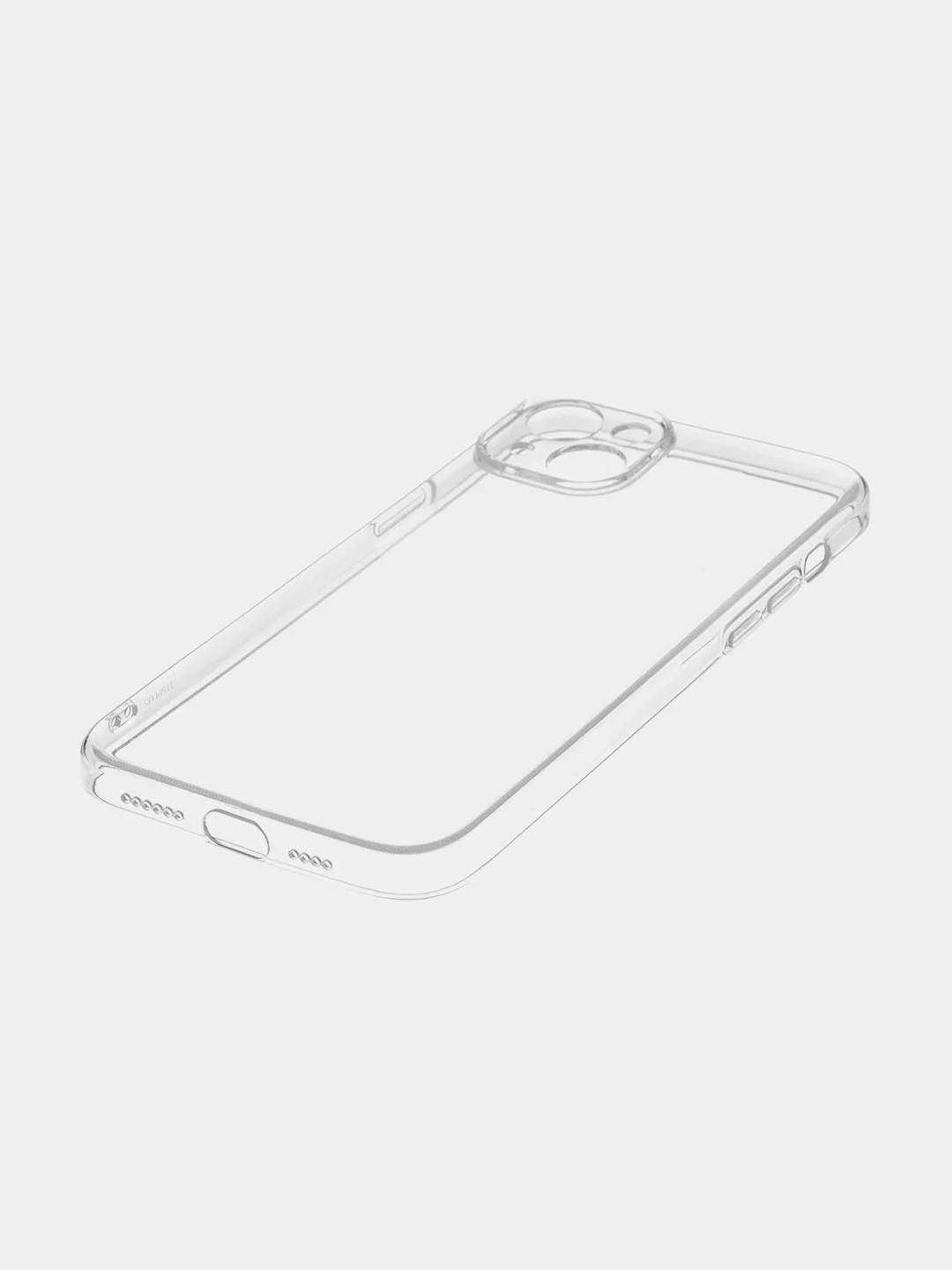Прозрачный чехол + стекло для iPhone 15 Plus силиконовый ROSCO прозрачный с бортиком- защитой камер