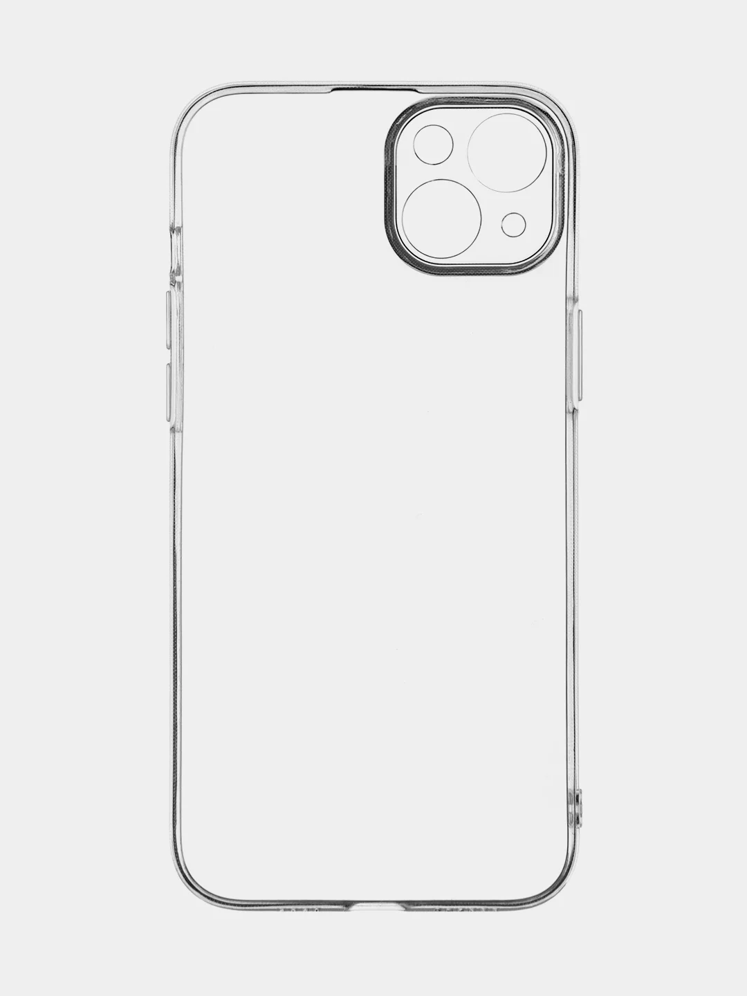 Прозрачный чехол + стекло для iPhone 15 Plus силиконовый ROSCO прозрачный с бортиком- защитой камер