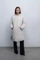 Бежевый куртка женская INCITY утепленная, стеганая, с капюшоном