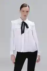 Белый блузка женская INCITY с рюшами
