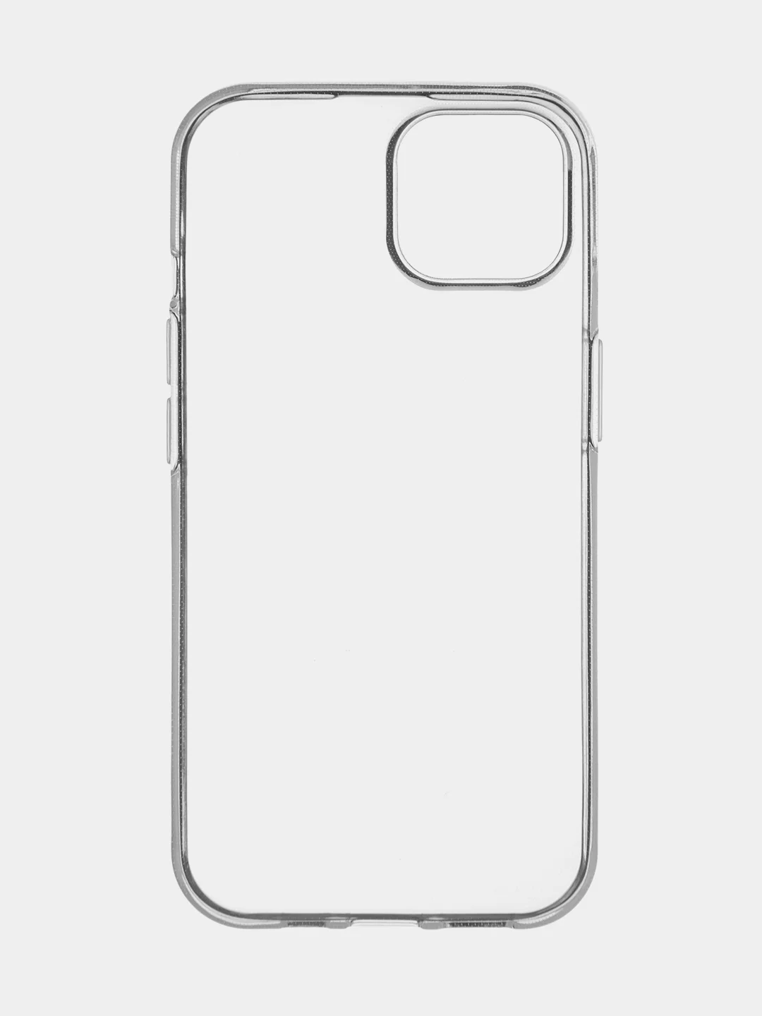 Прозрачный чехол для iPhone 15 силиконовый ROSCO прозрачный с бортиком- защитой камер и от прилипания
