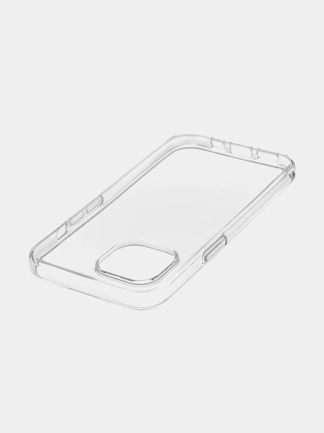 Прозрачный чехол для iPhone 15 силиконовый ROSCO прозрачный с бортиком- защитой камер и от прилипания