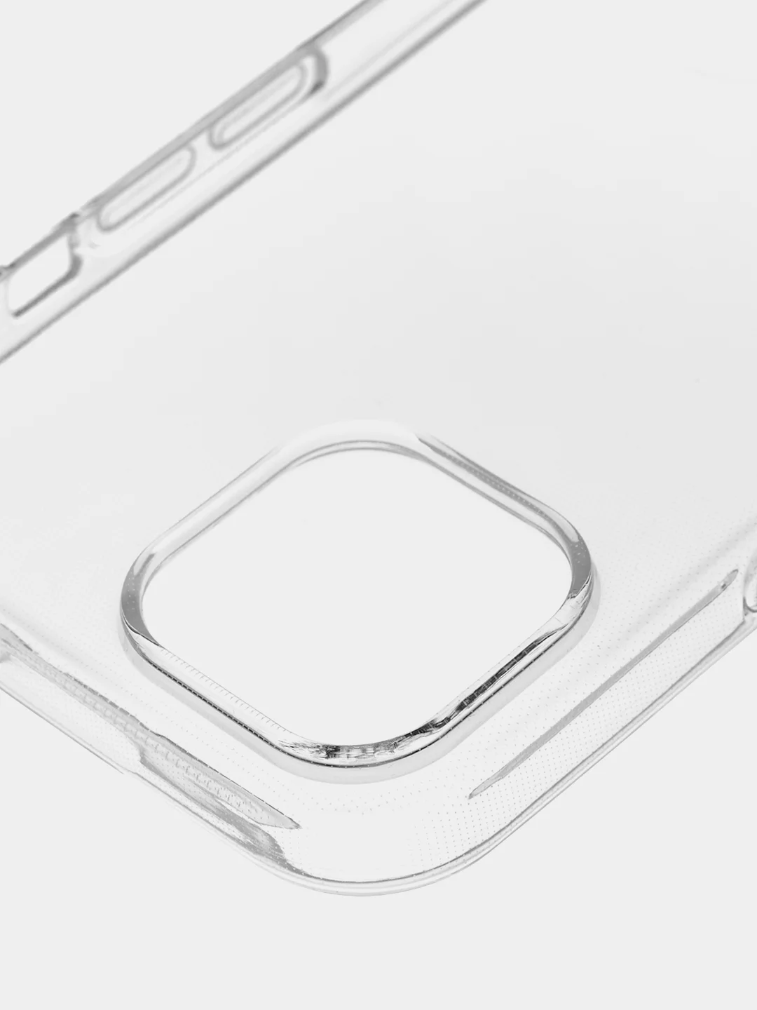 Прозрачный чехол для iPhone 15 силиконовый ROSCO прозрачный с бортиком- защитой камер и от прилипания