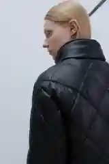Черный куртка женская INCITY из гладкой экокожи, стеганая отделка с узором в ромб